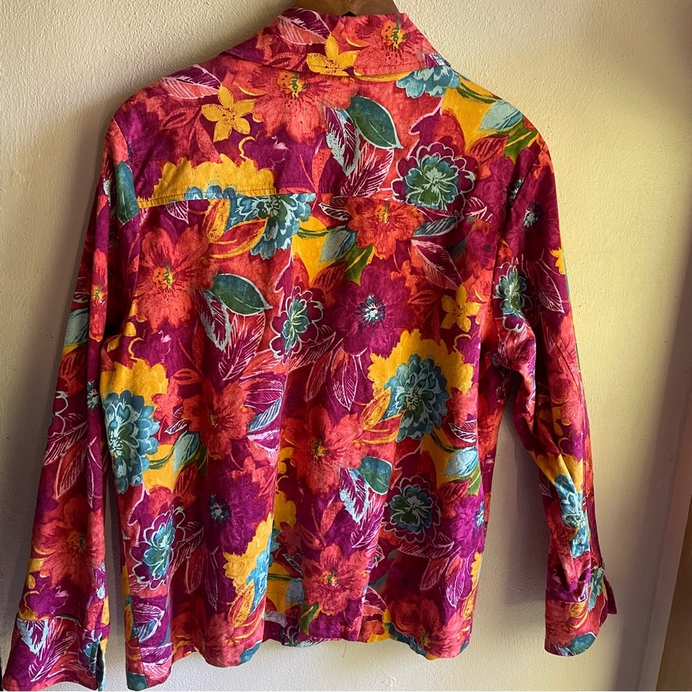 Coldwater Creek Tropical Floral Print Heavyweight Canvas Jacket. Size 1X - Picture 9 of 13